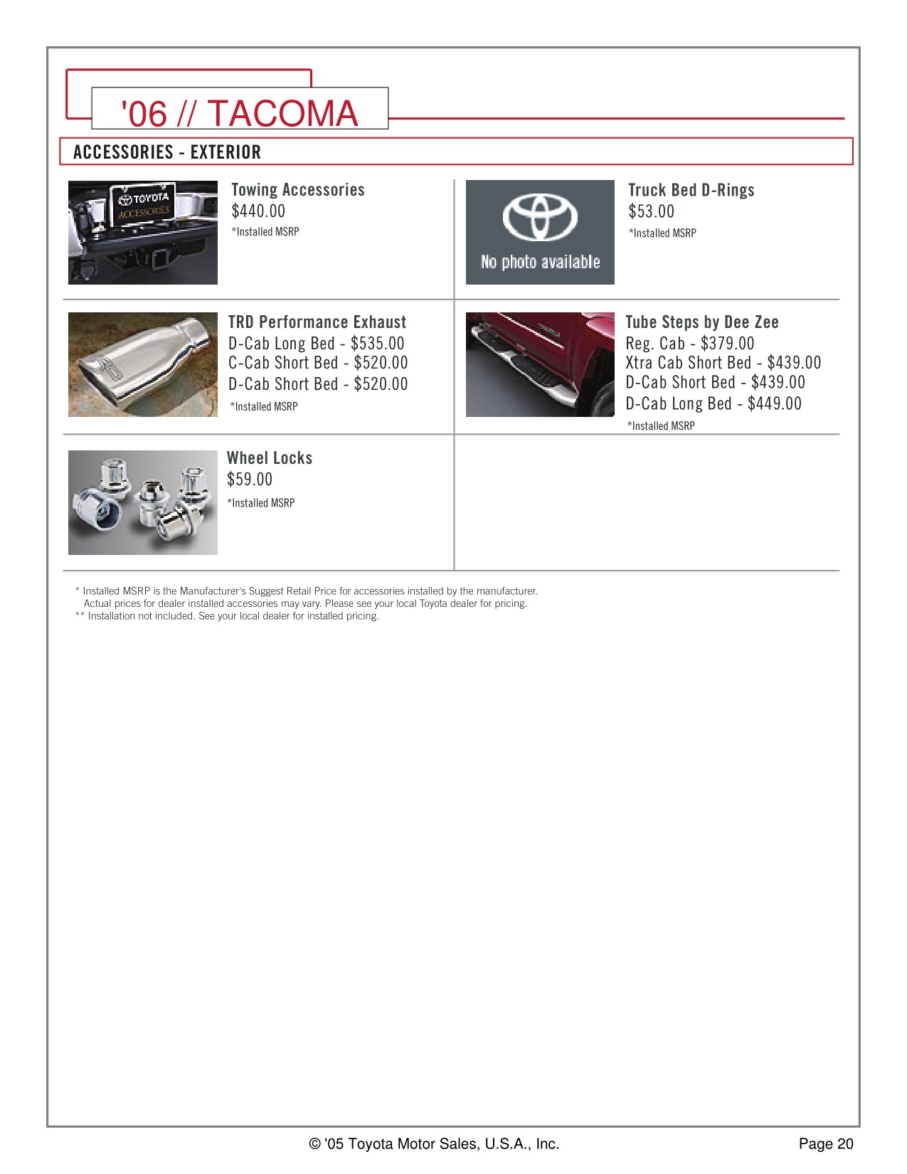 2006 Toyota Tacoma 4x2 Brochure Page 19